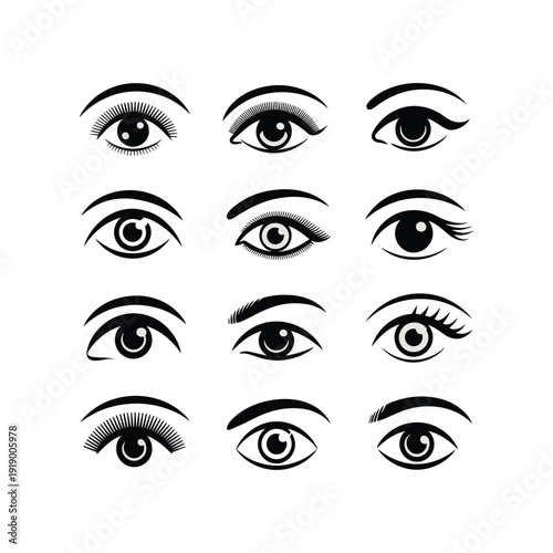 Set of vector eyes illustration for beauty and fashion
