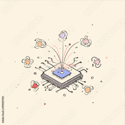 Futuristic Quantum Chip with Qubit Network
