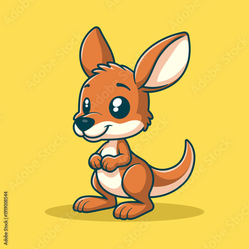 Cute Kangaroo Cartoon Vector Art, Illustration and Graphic