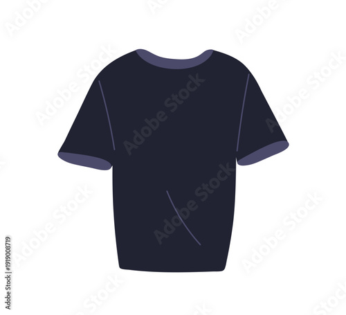 Black t-shirt. Modern style tshirt, cotton clothes. Unisex casual apparel, co...