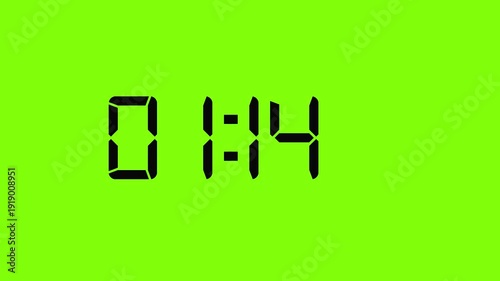 0–10 Seconds Countdown Timer on Green Screen Background