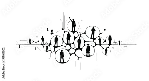 Abstract network of interconnected people forming a human web, symbolizing community and connection.