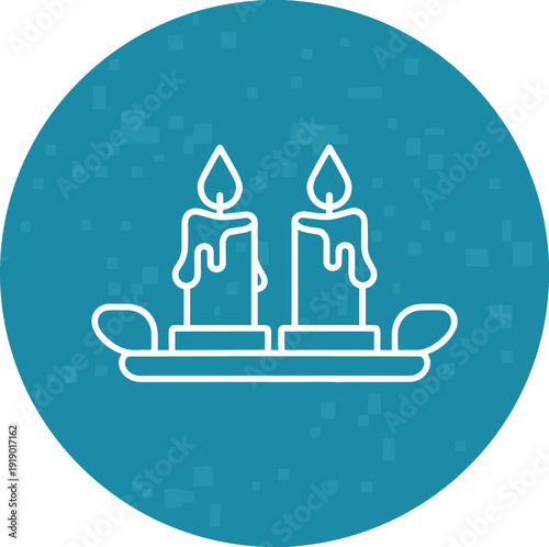 Two burning candles on holder romantic light illumination peaceful decoration comfort home evening ambiance