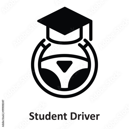  Student Driver Vector icon which can easily modify or edit