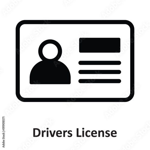 Drivers License Vector icon which can easily modify or edit