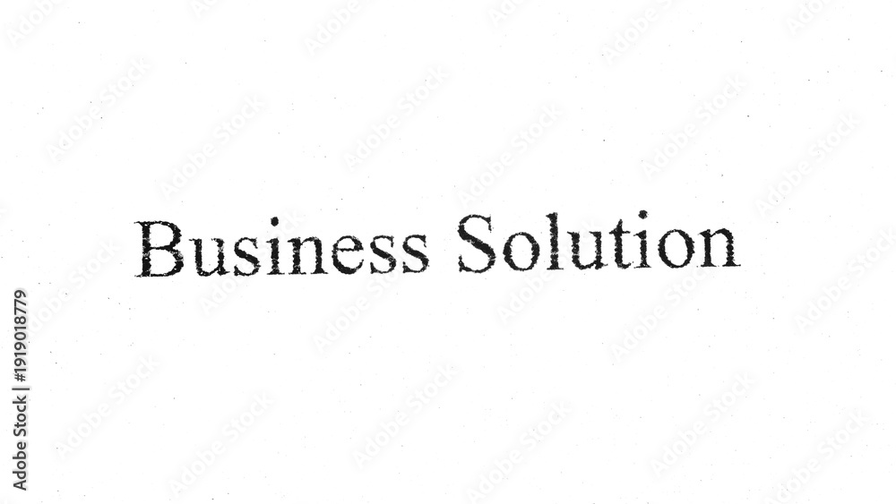 Fototapeta premium Text Business Solution in authentic typewriter style with subtle paper texture isolated on transparent background