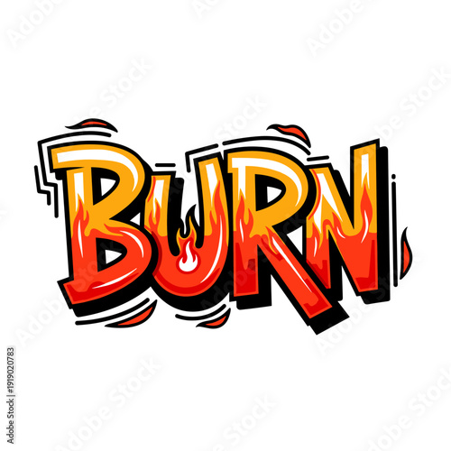 Fiery Burn Word Art with Flames and Smoke Effect.