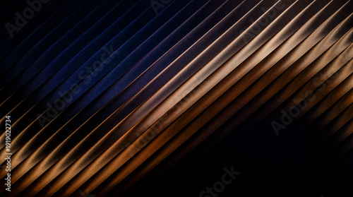 Fotografie Grainy ribbed abstract background texture of diagonal ribbed surface with dark b