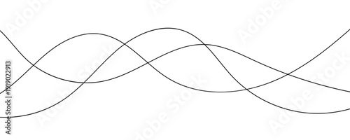 Water wave abstract design. Sea waves pattern.  Technology abstract lines on white background. Undulate black wave swirl, frequency sound wave, twisted curve lines with blend effect.  Eps10