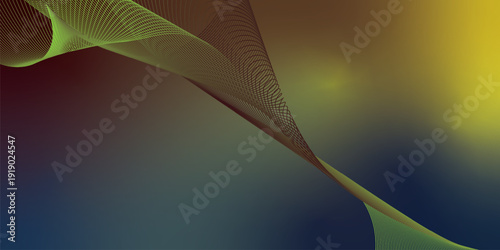 Tomato LimeGreen Chocolate and MediumBlue abstract shape grainy gradient background with black backdrop and noisy texture wide banner poster header design