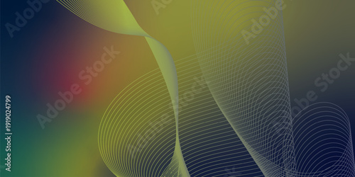 Tomato LimeGreen Chocolate and MediumBlue abstract shape grainy gradient background with black backdrop and noisy texture wide banner poster header design