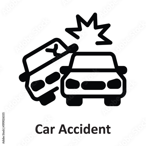 Car Accident Vector icon which can easily modify or edit