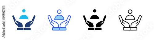 Human Resources Multi Style Icon Set Vector 