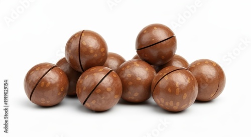 Wallpaper Mural Close-Up Studio Shot of Premium Quality Macadamia Nuts with Rich Colors on White Background Torontodigital.ca