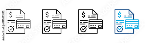 Credit Icon Different Style Outline Collection Set Vector illustration
