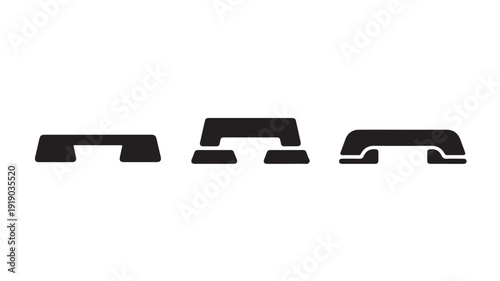 Car Door Handle Silhouettes in Modern Minimalist Style with High Contrast Lighting on White Background for Automotive Design