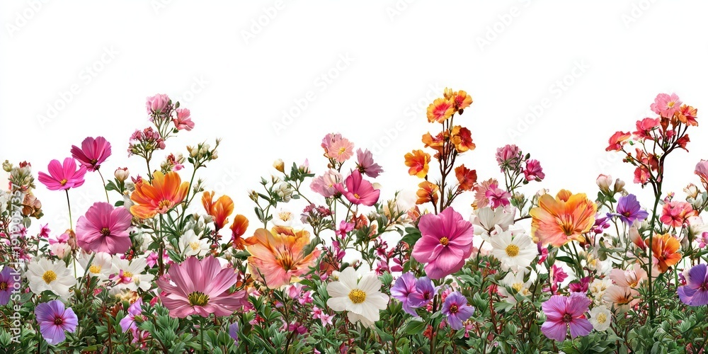 Fototapeta premium Vibrant floral garden border