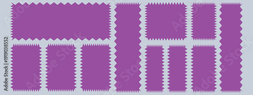 Quadro em tela Geometric shapes with scallop and zigzag edges set
