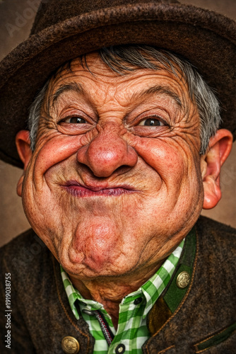 Charakterportrait eines älteren Mannes in Tracht