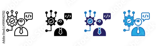 Code Icon Multi Style Vector Illustration