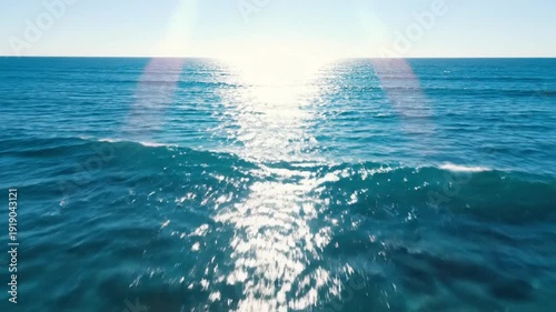 Ocean Waves Crashing Against Rocky Shore.