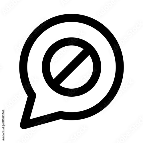 Block Chat Modern Line Icon for Privacy, Messaging, and Communication Control Illustration