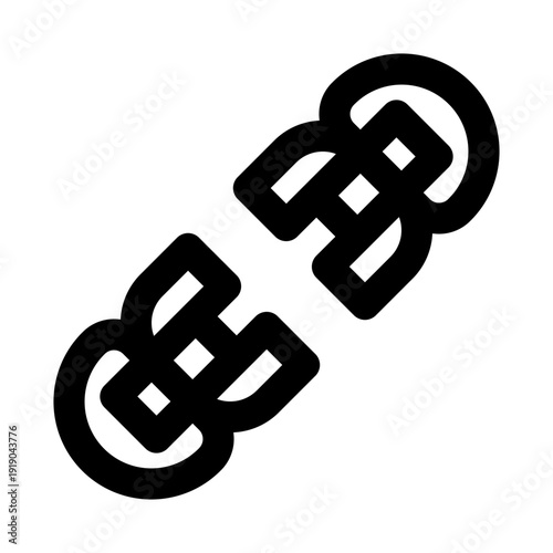 Break Chain Modern Line Icon for Security, Freedom, and Risk Illustration