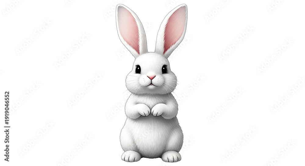 Fototapeta premium Easter bunny standing on transparent background isolated on transparent background
