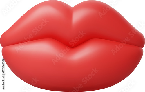 3D vector Glossy red lips, Beauty, Romance, Kiss, Passion and Aattraction concept.