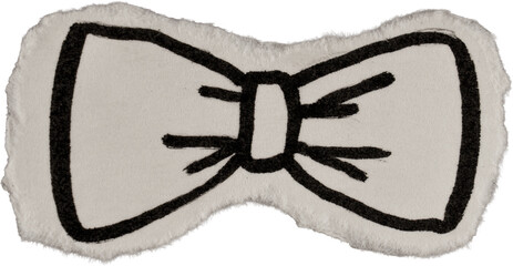 Black And White Vintage Ripped Paper Butterfly On The Neck Doodle