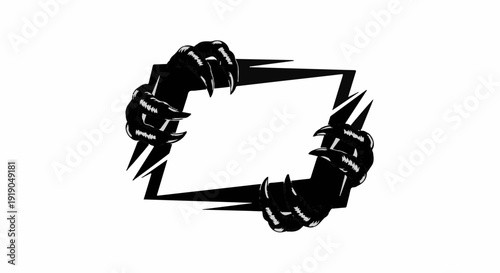 Fierce claws reaching for a blank space, symbolizing danger or opportunity