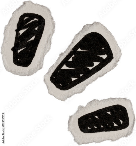 Wallpaper Mural Black And White Vintage Ripped Paper Exclamation Mark Doodle Torontodigital.ca