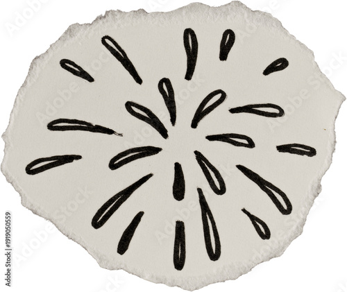 Wallpaper Mural Black And White Vintage Ripped Paper Fireworks Doodle Torontodigital.ca