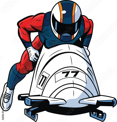 Professional Bobsled Athlete in Action
