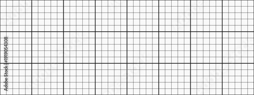 Blueprint black grid seamless pattern on clean white paper. Precise square structure with fine lines. Notebook background for diagrams and schematics.