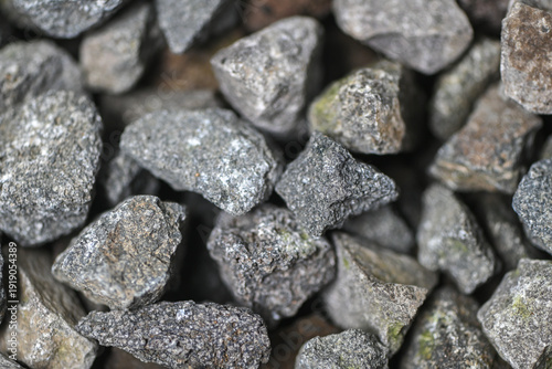 Close-up gray crushed stones