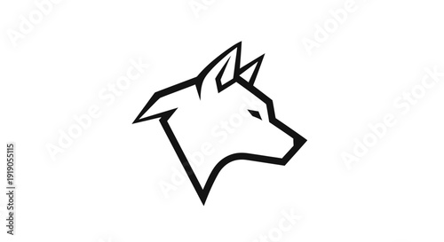 Stylized Wolf Head Icon, Minimalist Vector Logo, Wild Animal Silhouette