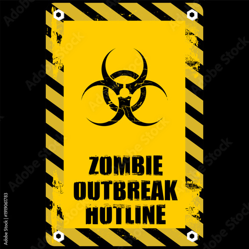 Zombie Outbreak hotline, sign vector