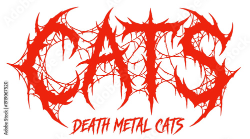 Red Spiky Death Metal Band Logo Typography 