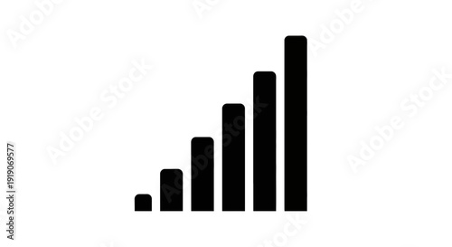 Gradual increase in bar heights forming an ascending visual trend