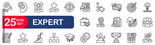 Expert icon set. Editable line icons.