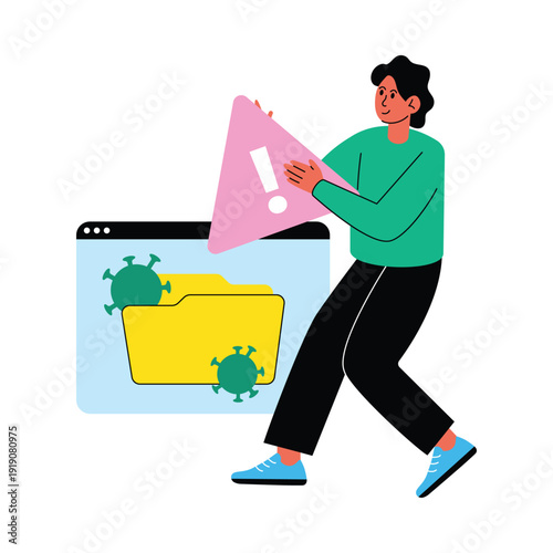 Virus Attack Warning vector illustrations EPS file