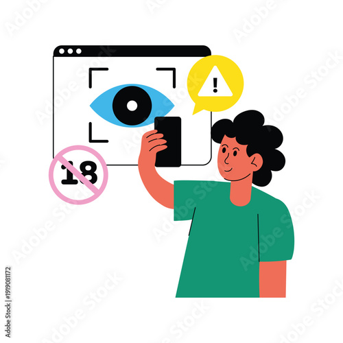 Kids Cyber Security vector illustrations EPS file