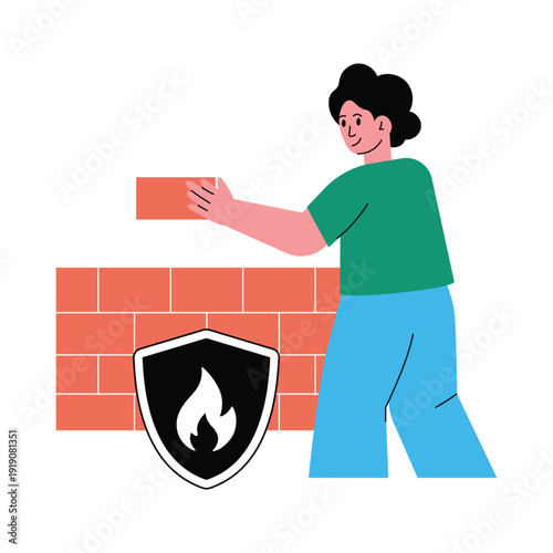 Firewall Guardian vector illustrations EPS file