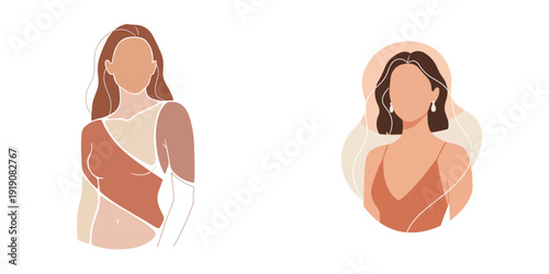 Vector woman in a relaxed yet elegant pose. Women's Day theme. Vektor, icon, set icon, minimalist, flat, illustration