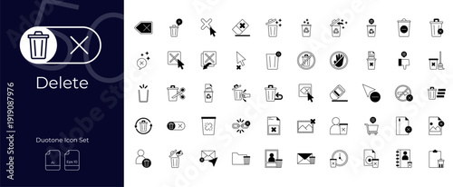 Delete Duotone Editable Icons set