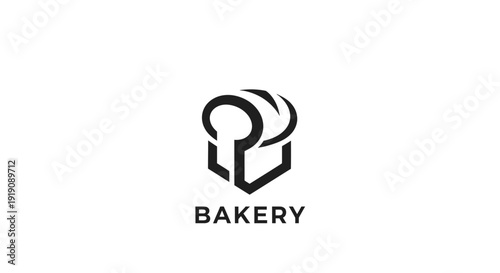 Simple black bakery logo design on white background.