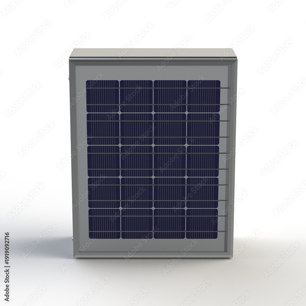 Фотография Industrial cabinet with solar panel integrated in the door