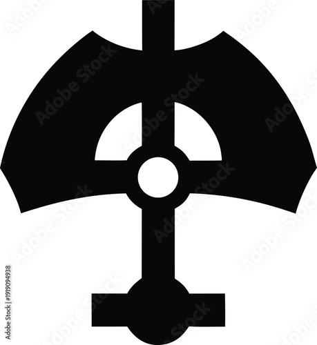 viking sun compass disc silhouette vector illustration on transparent background