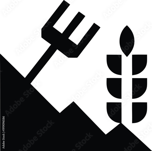 holocene human agriculture rise silhouette vector illustration on transparent background